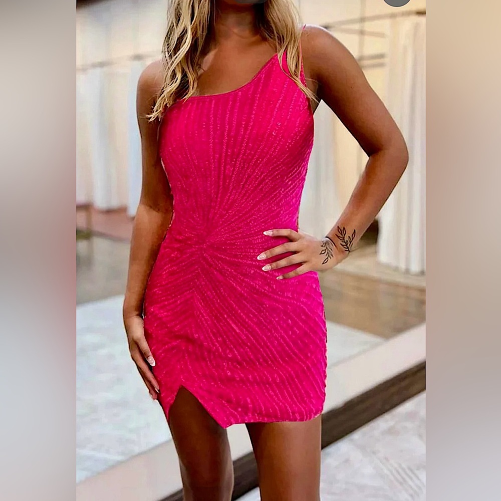 Formal Pink Sequin Dress